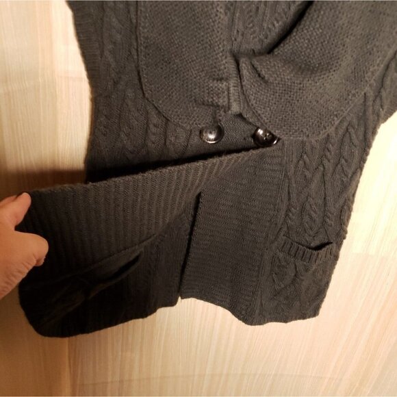 Classiques Entier Wool Blend Dark Green Chunky Cardigan Medium - Picture 3 of 8